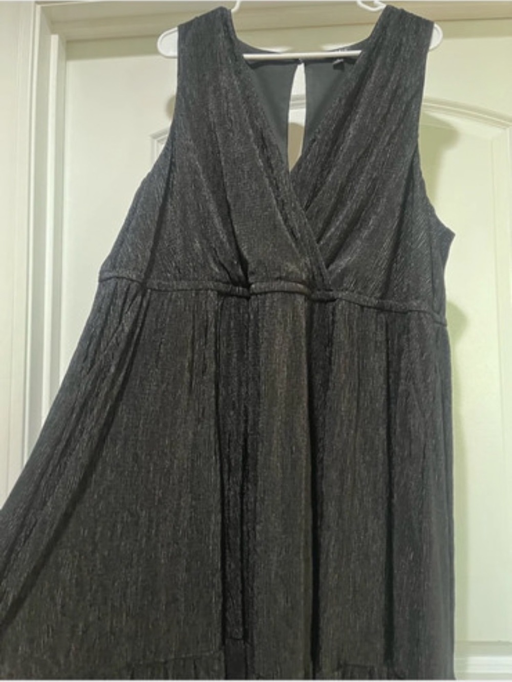 torrid Black Shimmery Sleeveless Wrap Midi Dress